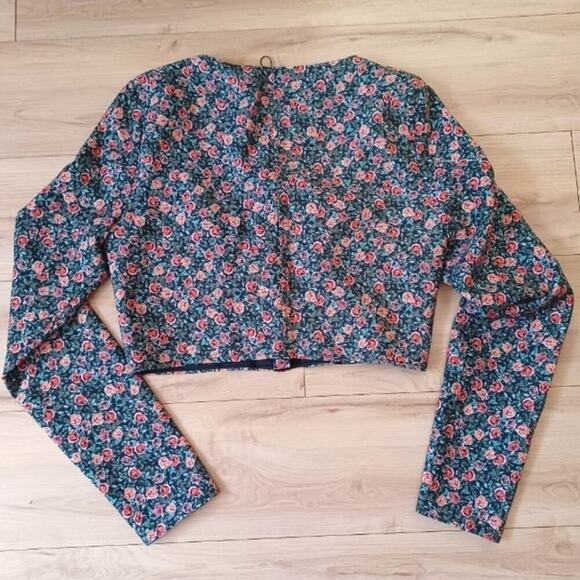 Zara Y2K Floral Square Neck Corset Crop Top M NWOT - Picture 3 of 13